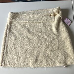 Wild Fable Cream Textured Mini Skirt with Gold Accent